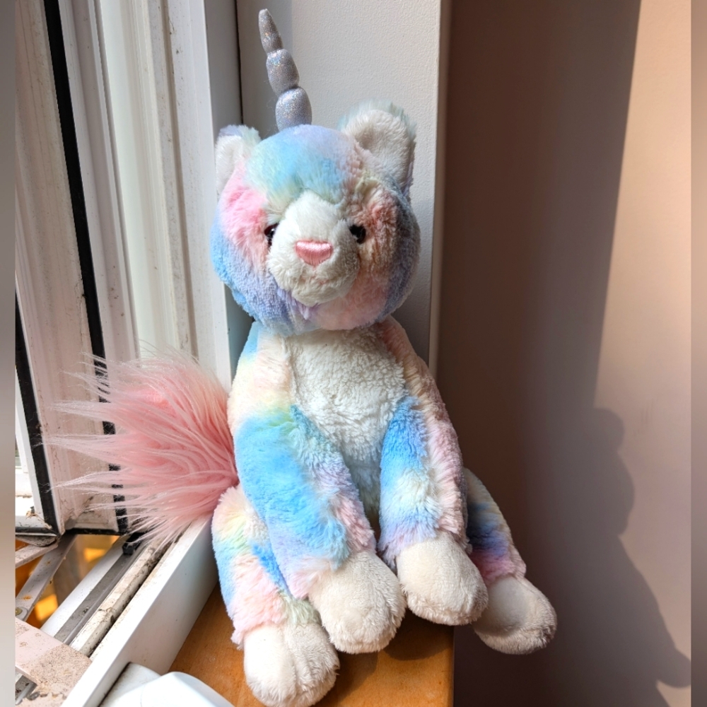 Gund Pastel Rainbow Catacorn NWOT Pink Tail Silver Horn Soft